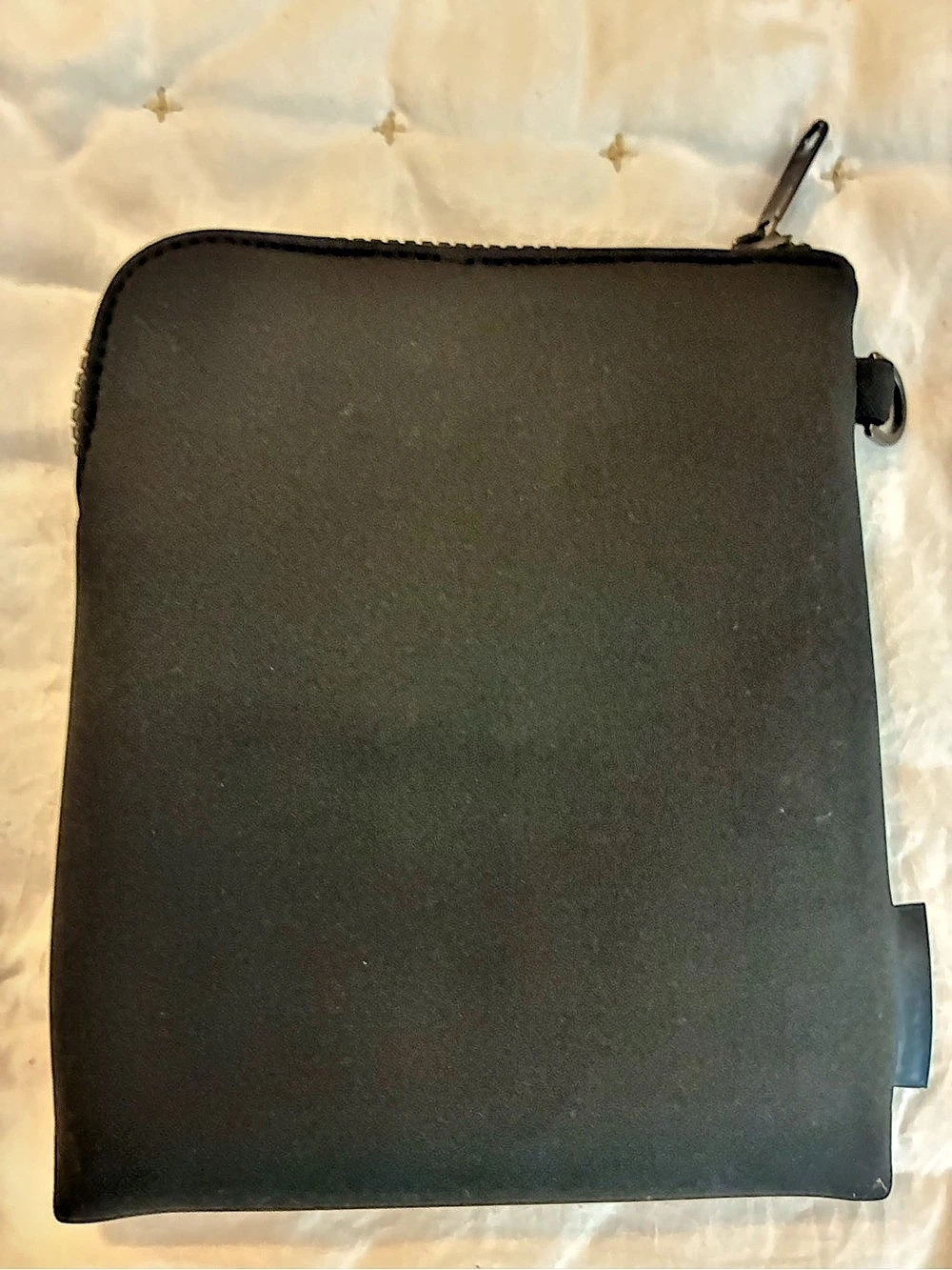 Dagne Dover Black Neoprene Zip Pouch